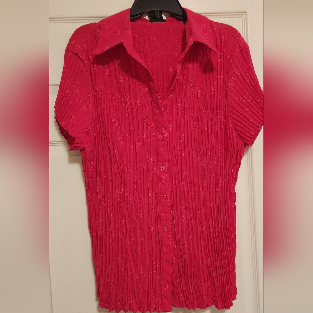 Bright pink blouse